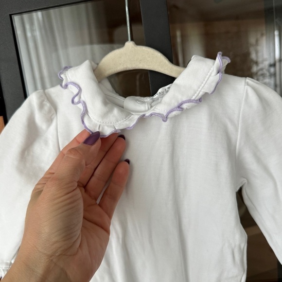 Kissy Kissy onesie long sleeve ruffle peter pan collar bodysuit baby girl Pima - Picture 6 of 7